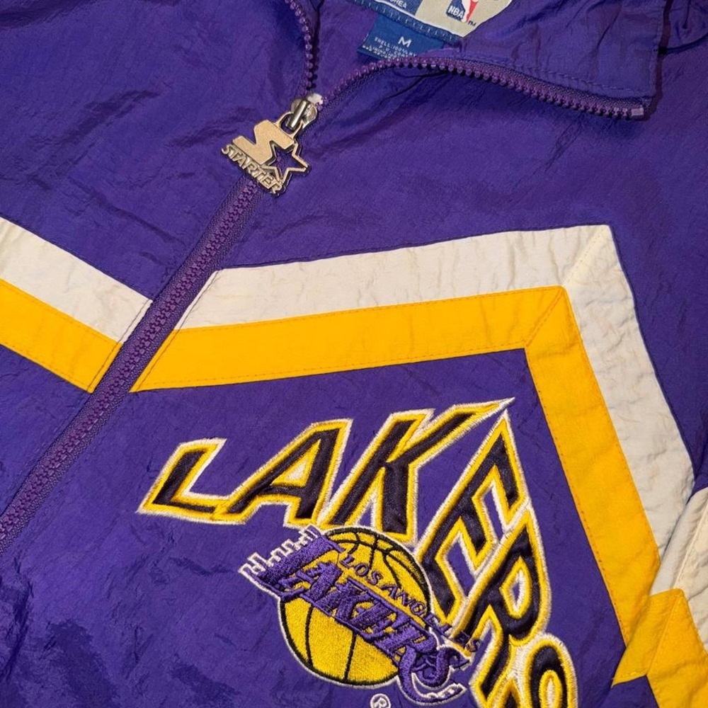 Vintage 90s Los Angeles Lakers Starter Jacket Purple Windbreaker Mens M L